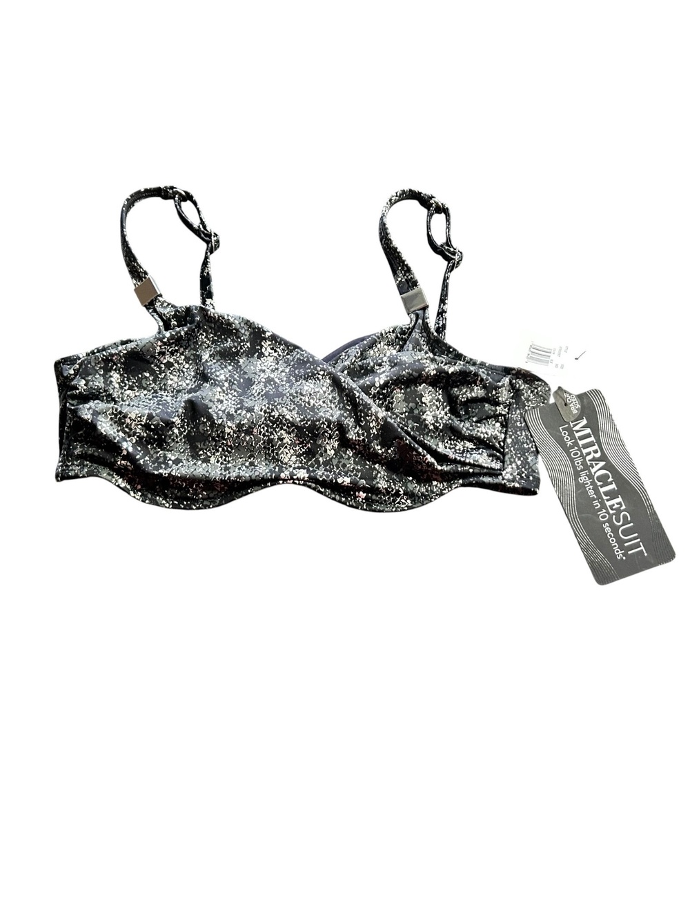MIRACLESUIT Underwired 36D cup surplice bikini swim top $92 NWT